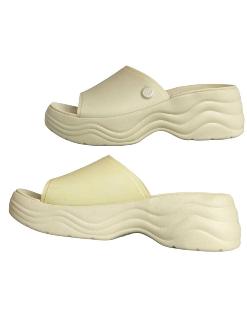 Crocs Womens 8 Skyline Slide Sandals Bone Classic Platform Chunky Design Trendy